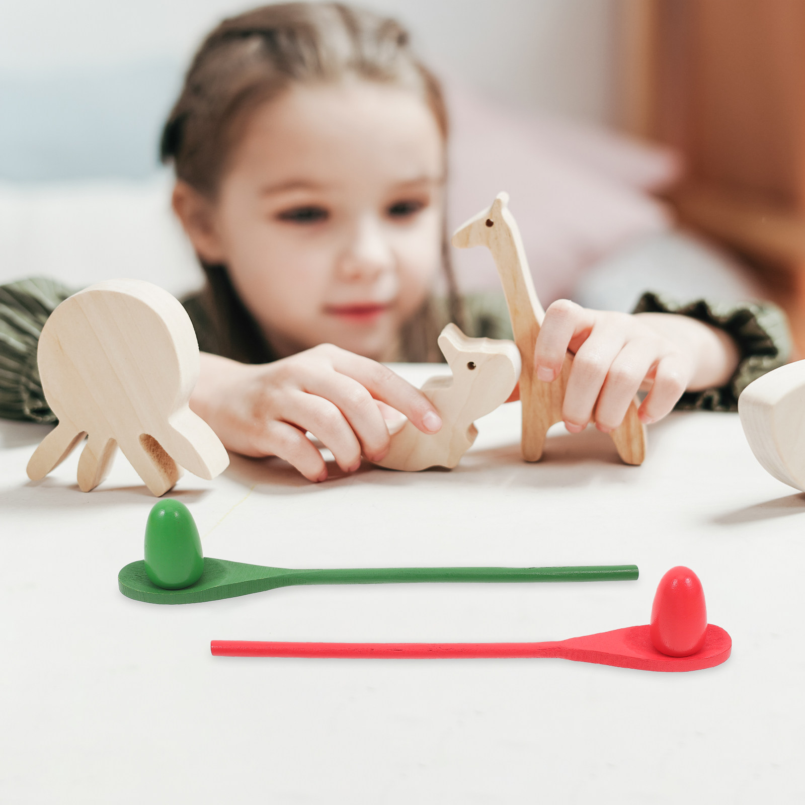 Party Games Physical - 1Set Balance Egg Spoon Plaything Educational