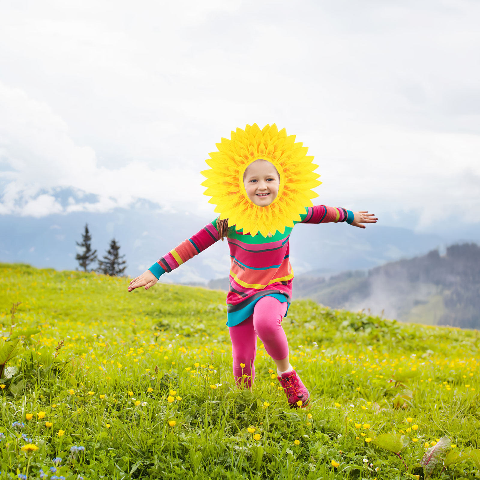 Party Games Sunny - Sunflower Headgear Cover Lightweight Comfortable Performance