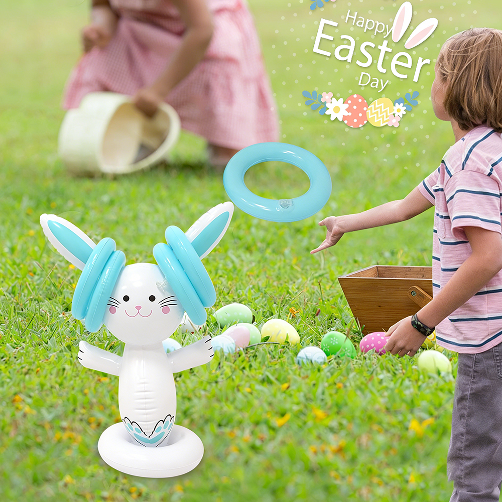 Party Games Easter For Kids - Easter Inflatable Bunny Ring Toss Game