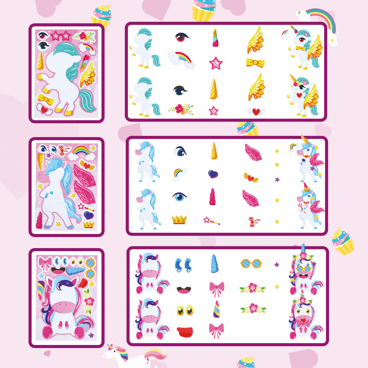 12Sheets Rainbow Horse  DIY Pu - Party Games Adult Birthday ulasan dan harga
