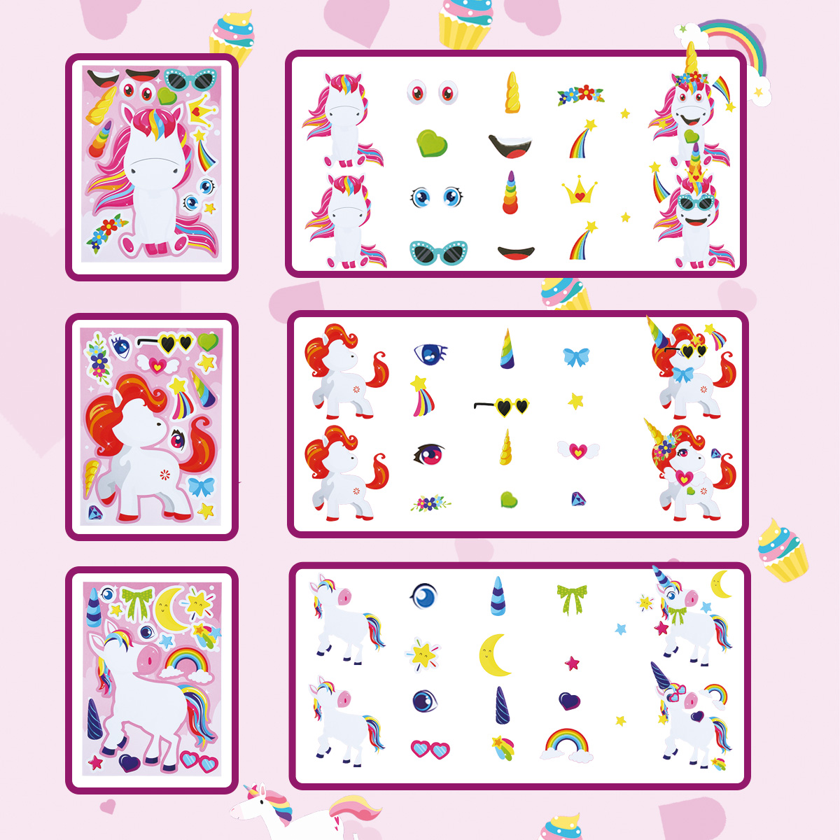 12Sheets Rainbow Horse  DIY Pu - Party Games Adult Birthday ulasan dan harga