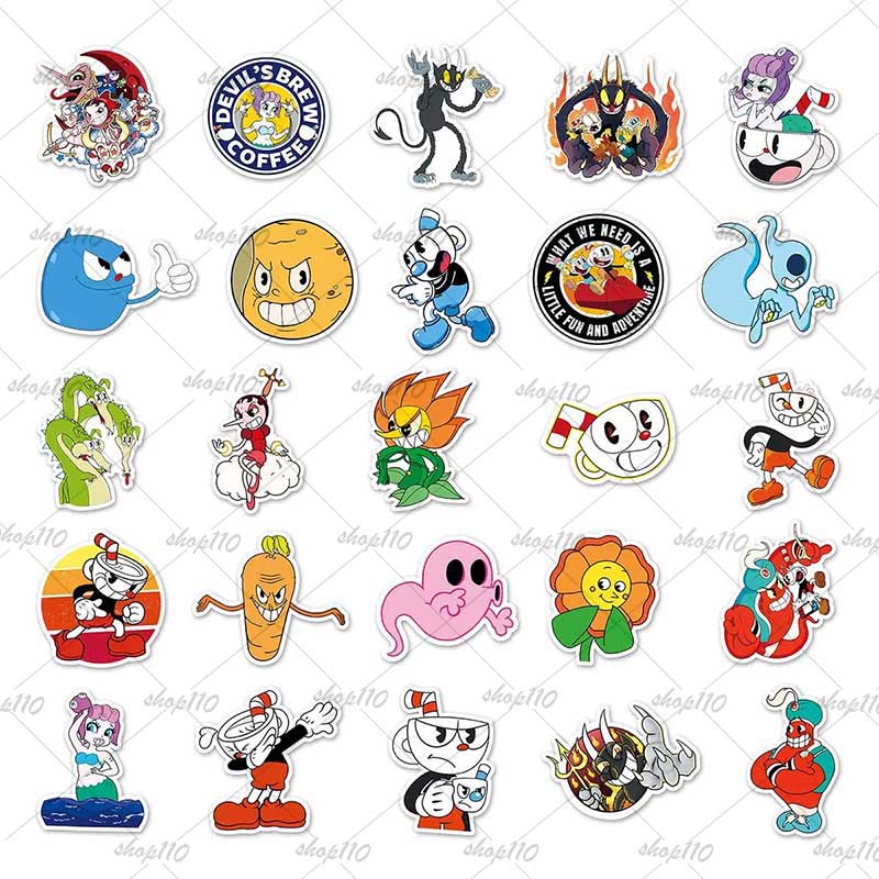 Cuphead Sticker Boy Game Gift  - Party Games Adult Birthday ulasan dan harga
