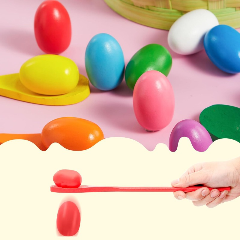 24 PCS Easter Egg and Spoon Ra - Party Games Easter For Kids ulasan dan harga