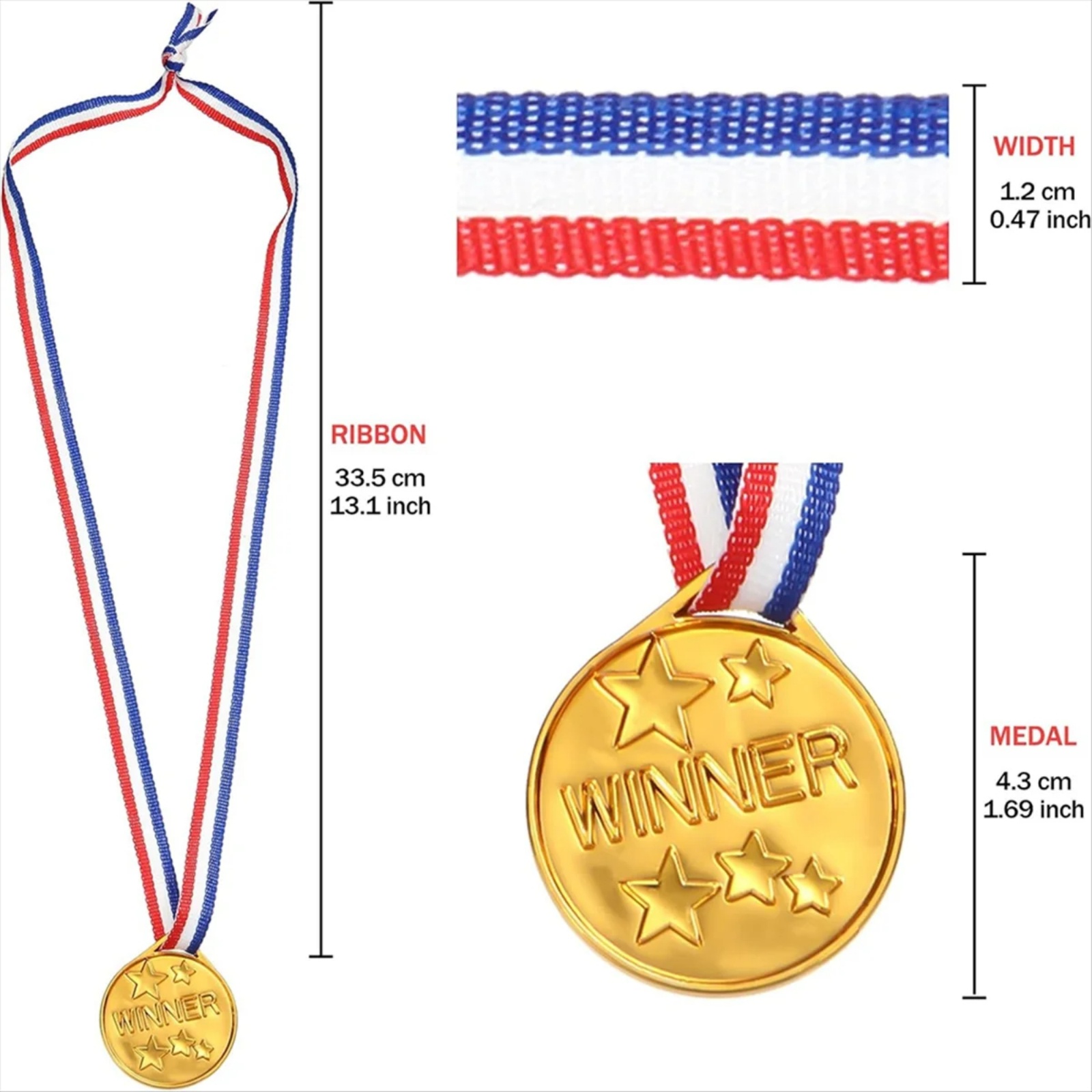 30Pcs Plastic Gold Winners Med - Party Games Easter For Kids ulasan dan harga